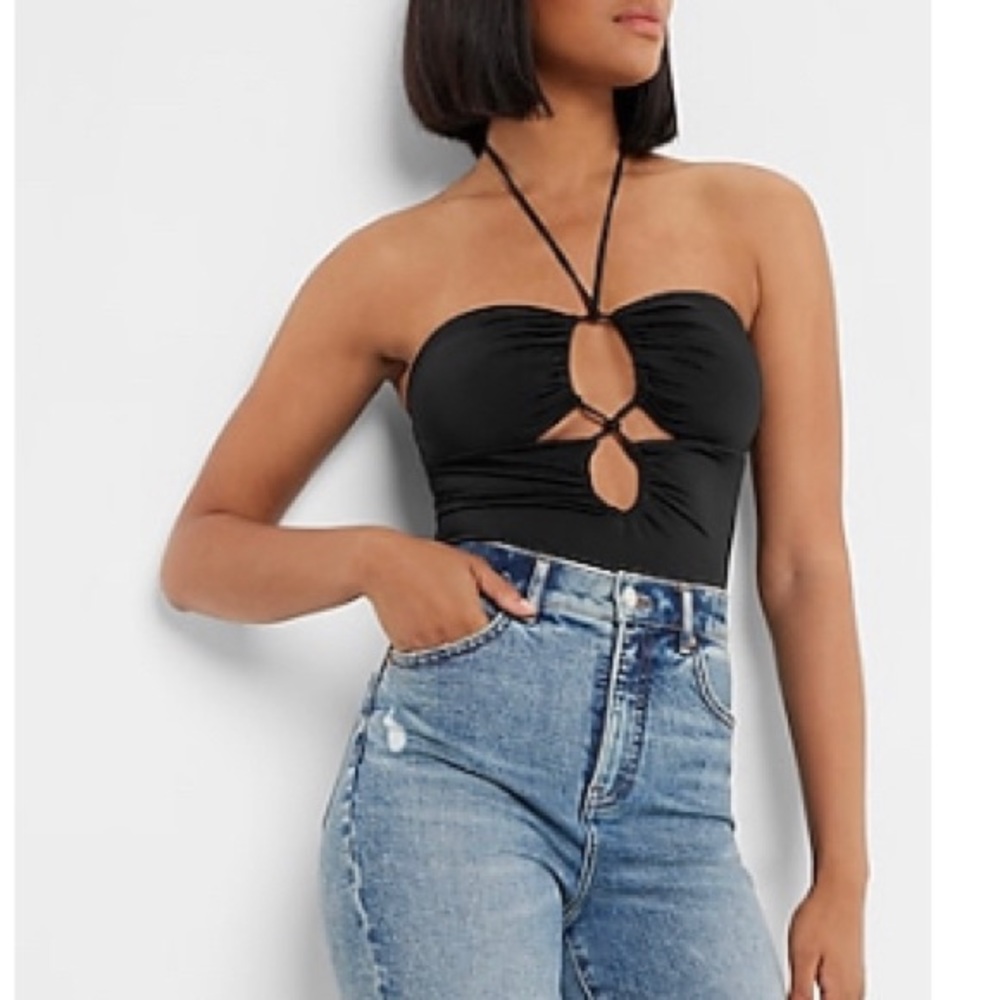 Express body contour strappy bodysuit